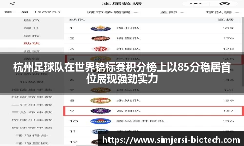 杭州足球队在世界锦标赛积分榜上以85分稳居首位展现强劲实力